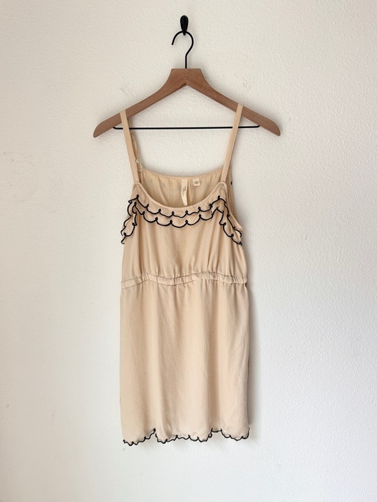 Anthropologie Other - Vintage Anthropologie 100% Silk Cream Scalloped Trim Chemise - M - GUC